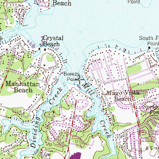 Topographic Map of Mill Creek, MD
