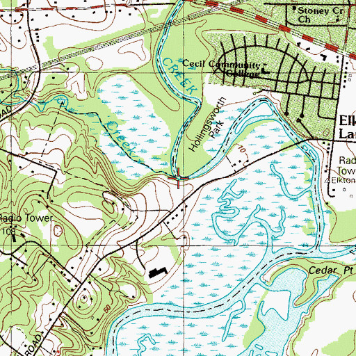 Topographic Map of Mill Creek, MD