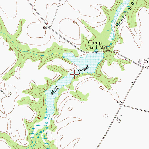 Topographic Map of Mill Pond, MD