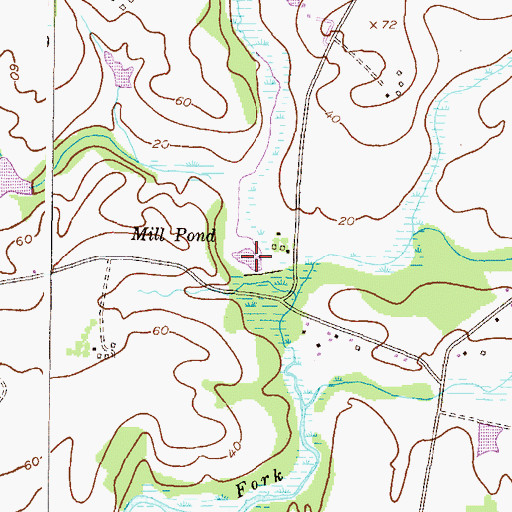 Topographic Map of Mill Pond, MD
