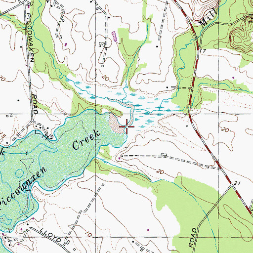 Topographic Map of Mill Run, MD