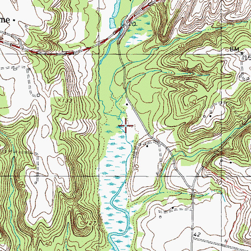 Topographic Map of Mill Run, MD