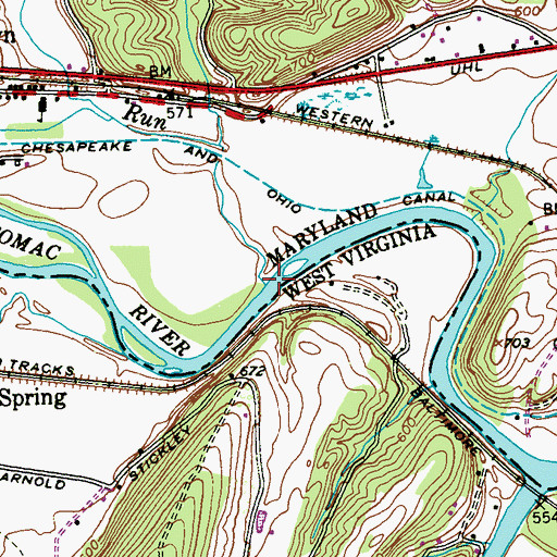 Topographic Map of Mill Run, MD