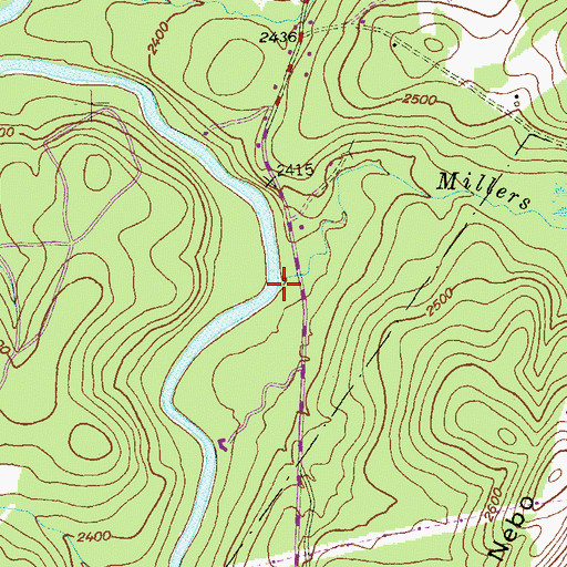 Topographic Map of Millers Run, MD