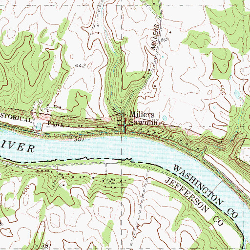 Topographic Map of Millers Sawmill, MD