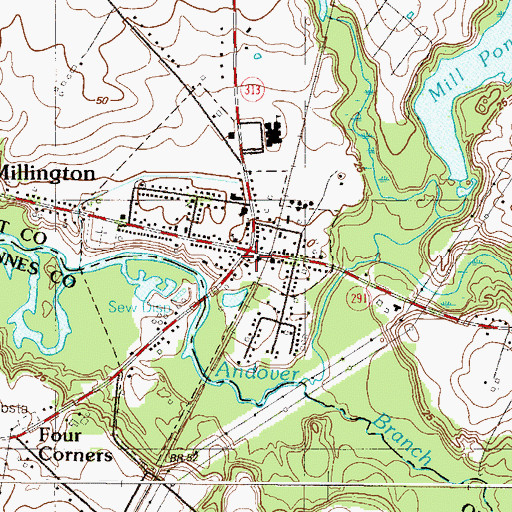 Topographic Map of Millington, MD