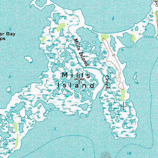 Topographic Map of Mills Island, MD
