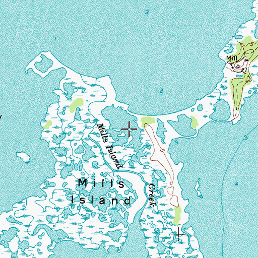 Topographic Map of Mills Island Creek, MD