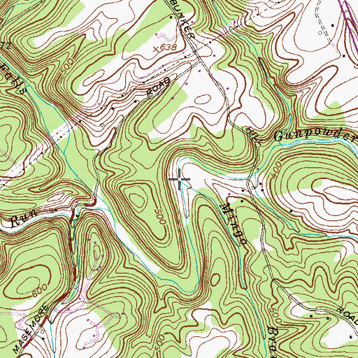 Topographic Map of Mingo Branch, MD