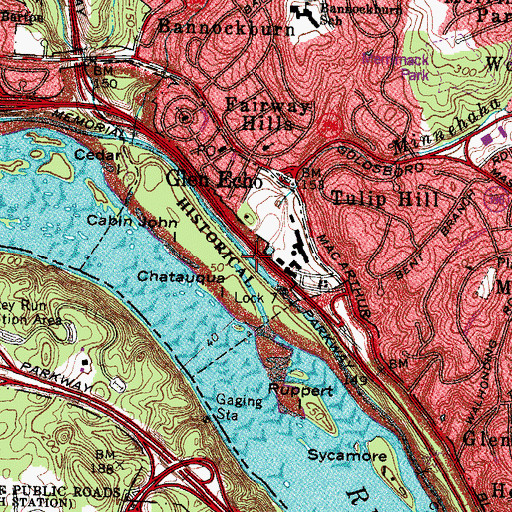Topographic Map of Minnehaha Branch, MD
