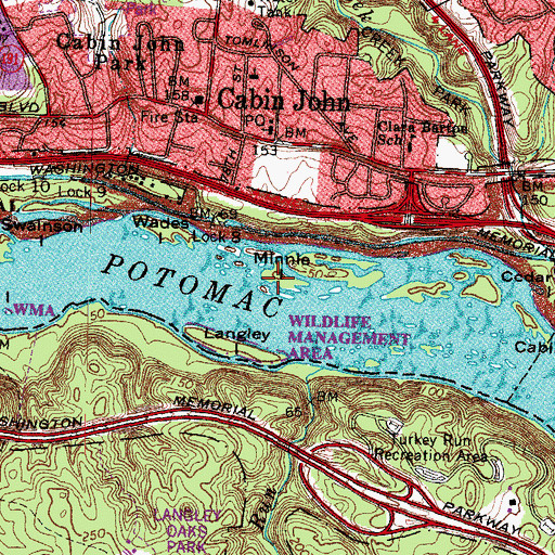 Topographic Map of Minnie Island, MD