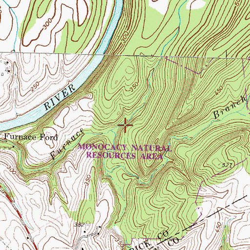 Topographic Map of Monocacy Natural Resources Area, MD