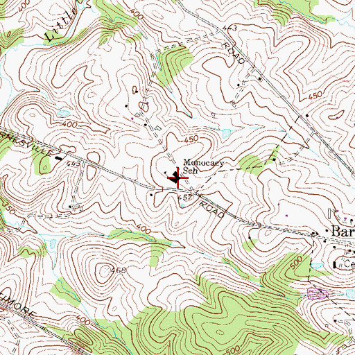 Topographic Map of Monocacy Elementary School, MD