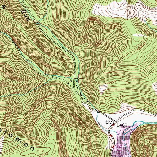 Topographic Map of Monroe Run, MD