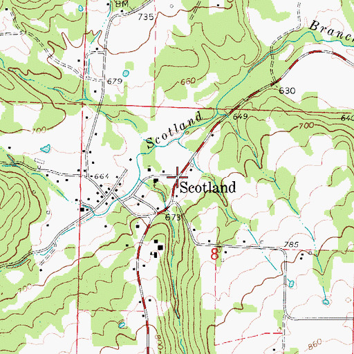 Topographic Map of Scotland, AR
