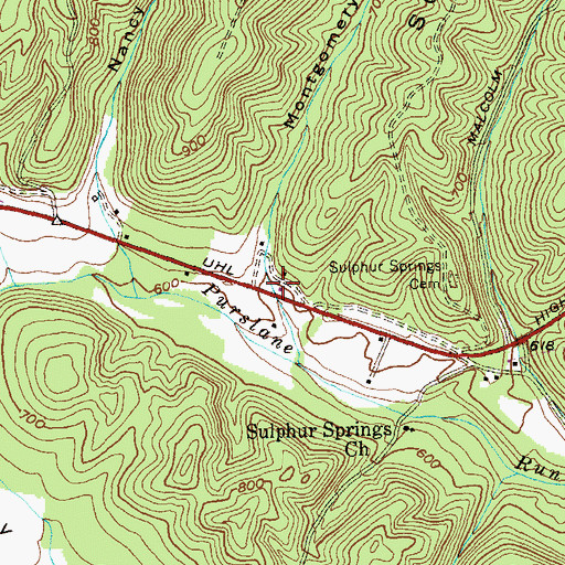 Topographic Map of Montgomery Hollow, MD
