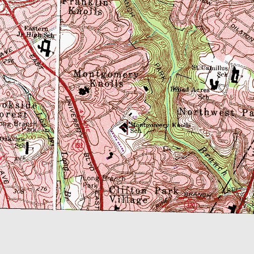 Topographic Map of Montgomery Knolls Elementary School, MD