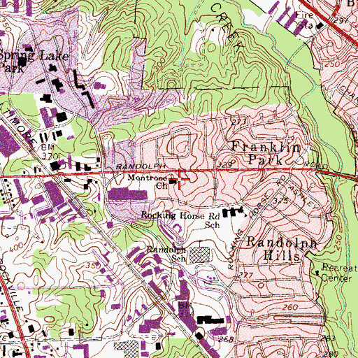 Topographic Map of Montrose Baptist Church, MD