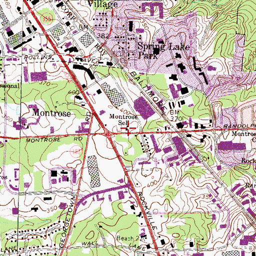 Topographic Map of Montrose School, MD