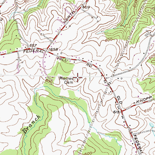 Topographic Map of Moores Cemetery, MD