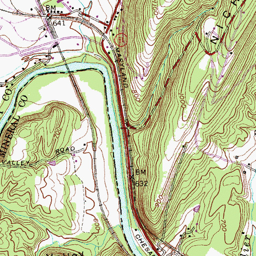 Topographic Map of Moores Hollow, MD