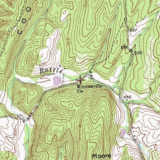 Topographic Map of Mooresville Church, MD