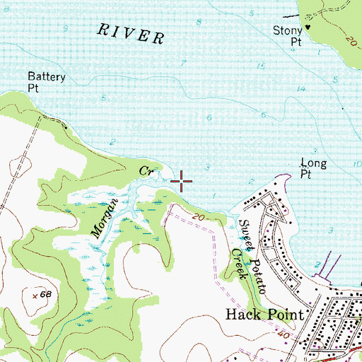 Topographic Map of Morgan Creek, MD