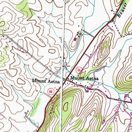 Topographic Map of Mount Aetna Creek, MD