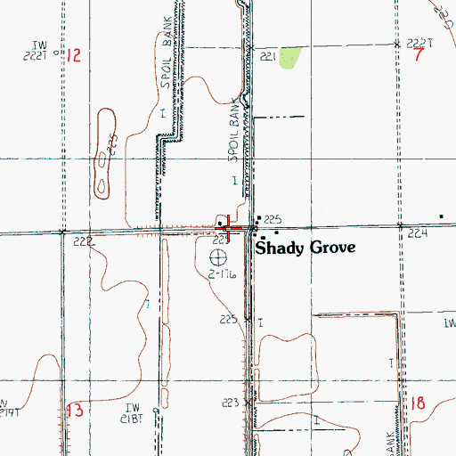 Topographic Map of Shady Grove, AR