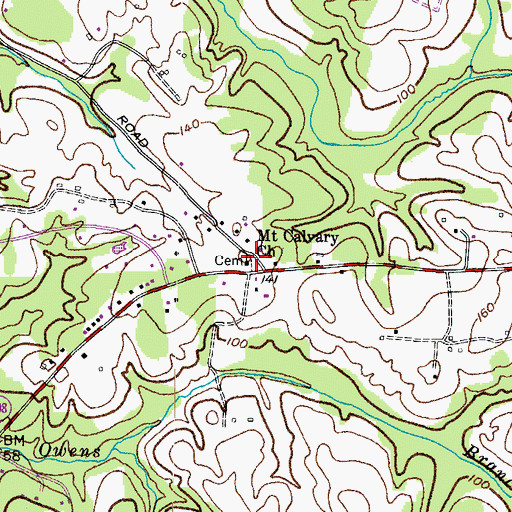 Topographic Map of Mount Calvary Methodist Church, MD