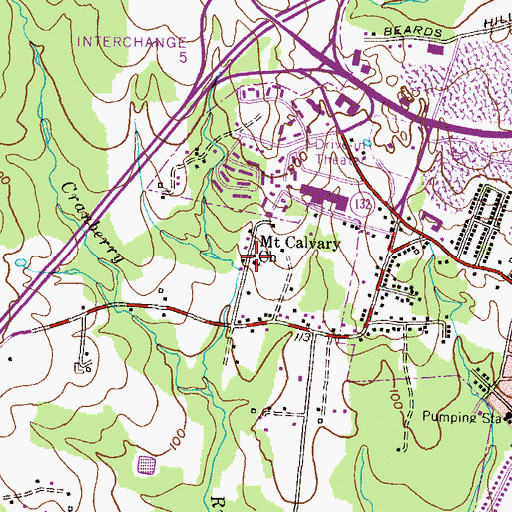 Topographic Map of Mount Calvary Church, MD