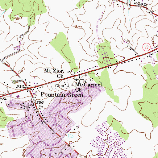 Topographic Map of Mount Carmel Church, MD