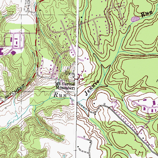 Topographic Map of Mount Carmel Monastery, MD