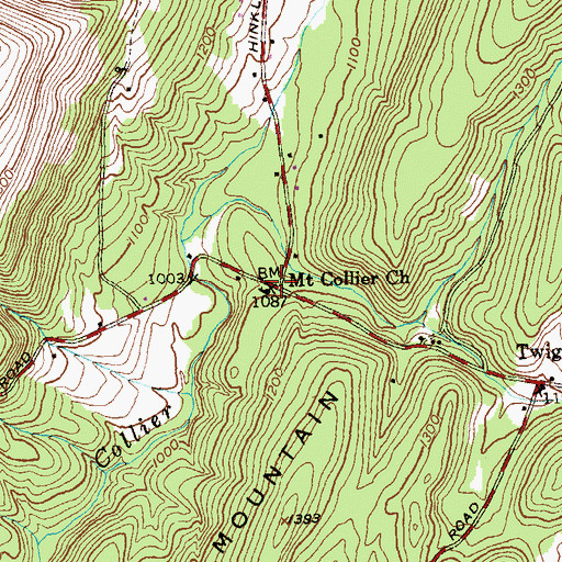 Topographic Map of Mount Collier Church, MD