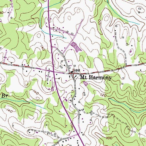 Topographic Map of Mount Harmony, MD