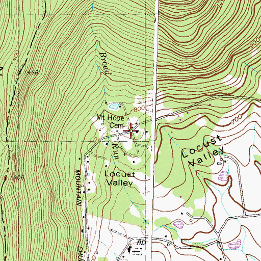 Topographic Map of Mount Hope Cemetery, MD