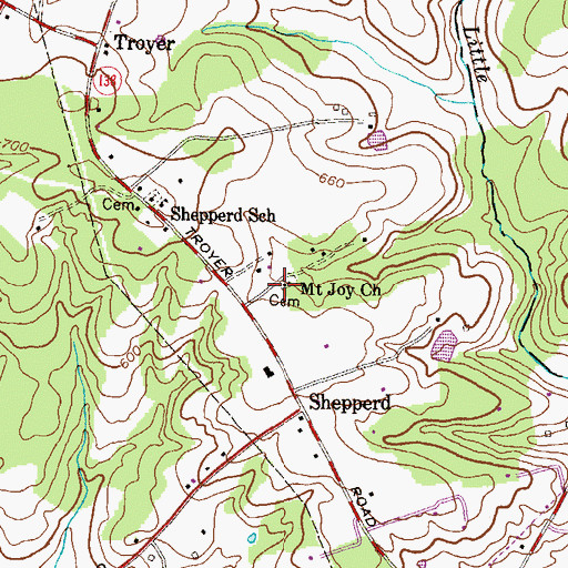 Topographic Map of Mount Joy Church, MD