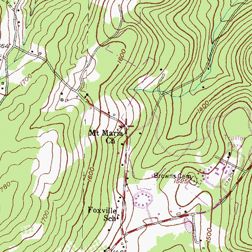 Topographic Map of Mount Maria Church, MD
