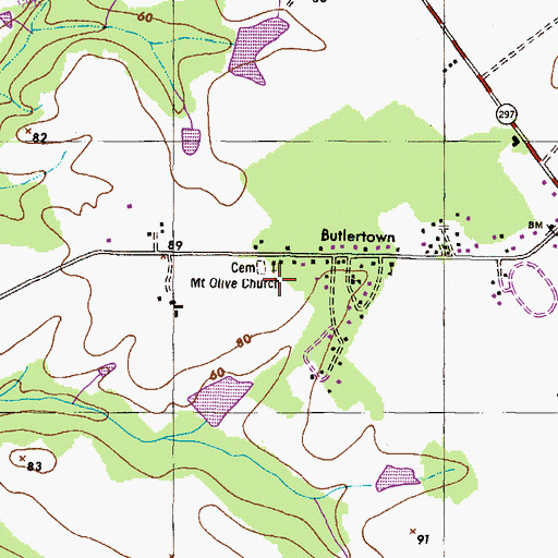 Topographic Map of Mount Olive Church, MD