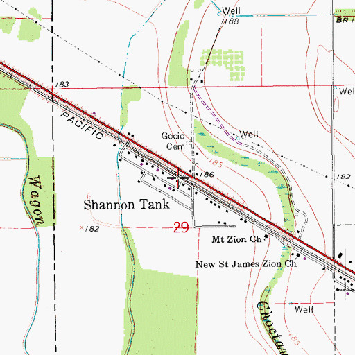 Topographic Map of Shannon Tank, AR