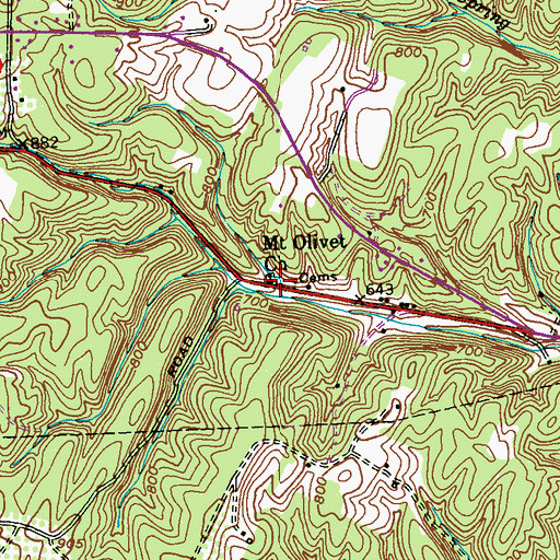 Topographic Map of Mount Olivet Presbyterian Church, MD
