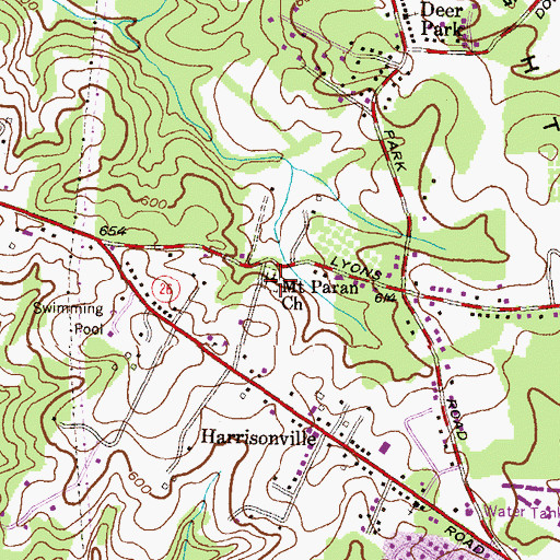 Topographic Map of Mount Paran Church, MD
