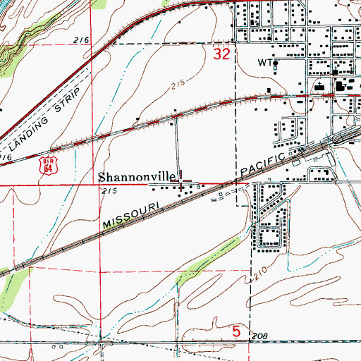 Topographic Map of Shannonville, AR