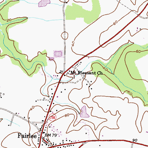 Topographic Map of Mount Pleasant Church, MD