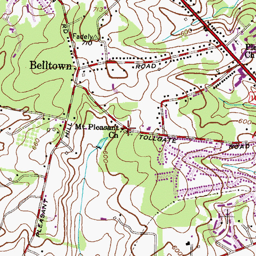 Topographic Map of Mount Pleasant Church, MD