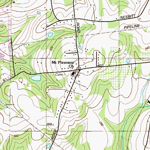Topographic Map of Mount Pleasant Church, MD