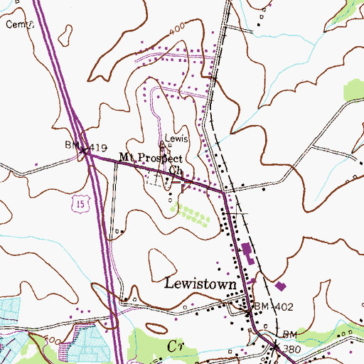 Topographic Map of Mount Prospect Church, MD