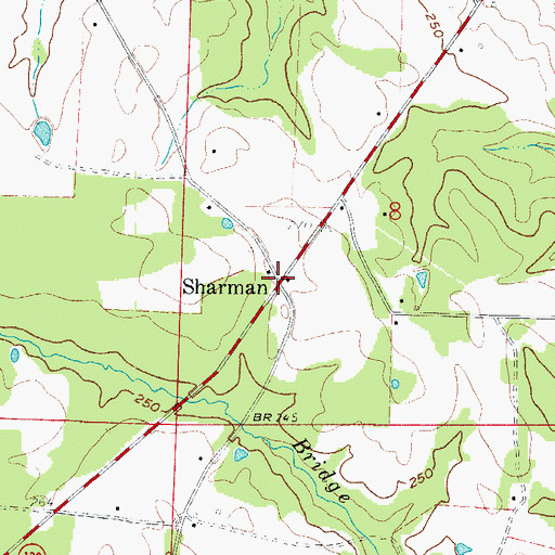 Topographic Map of Sharman, AR