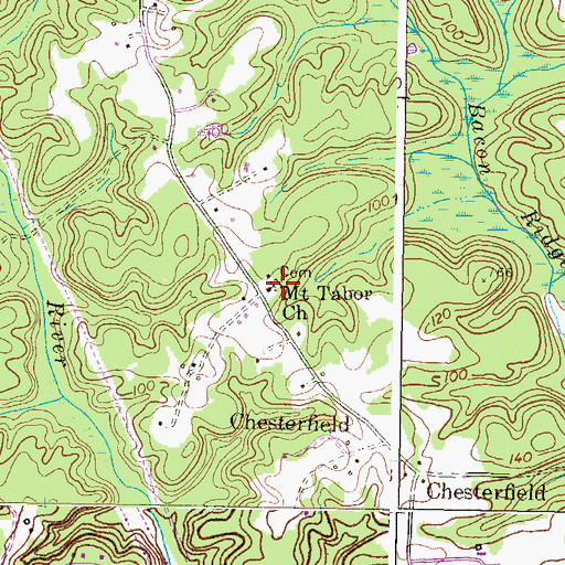 Topographic Map of Mount Tabor United Methodist Church, MD
