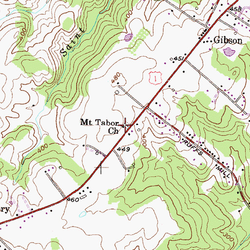 Topographic Map of Mount Tabor Church, MD